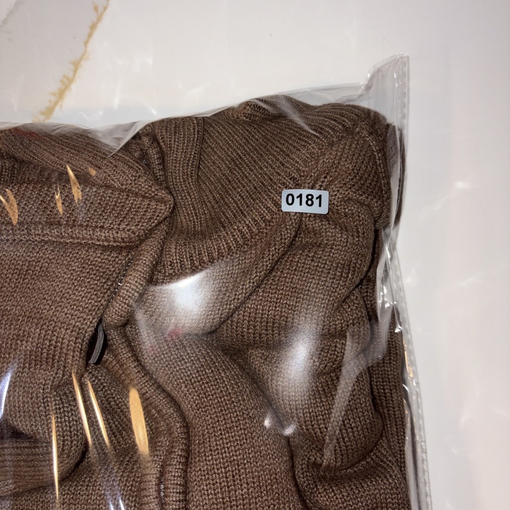 Oscar de la Renta Men Brown Half Zip Knit Sweater XXL Cotton Silk Cashmere Blend - Picture 7 of 7